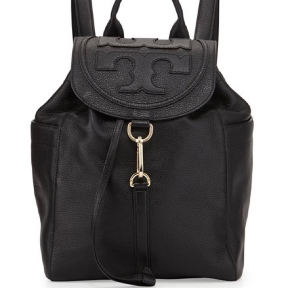 NWT Tory Burch T All-t Black Leather Backpack